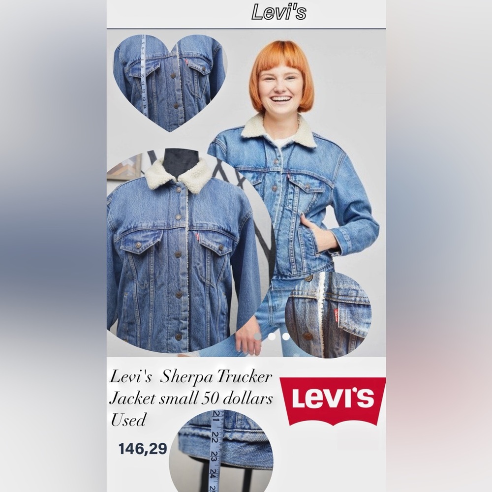 used Levi's Sherpa Trucker jacket in size small
